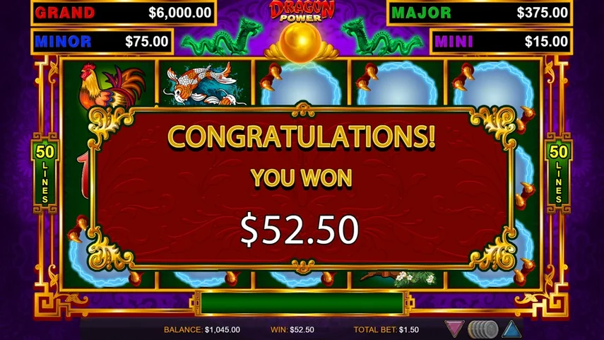 Free spins award screen with an active multiplier on the Dragon Link pokie