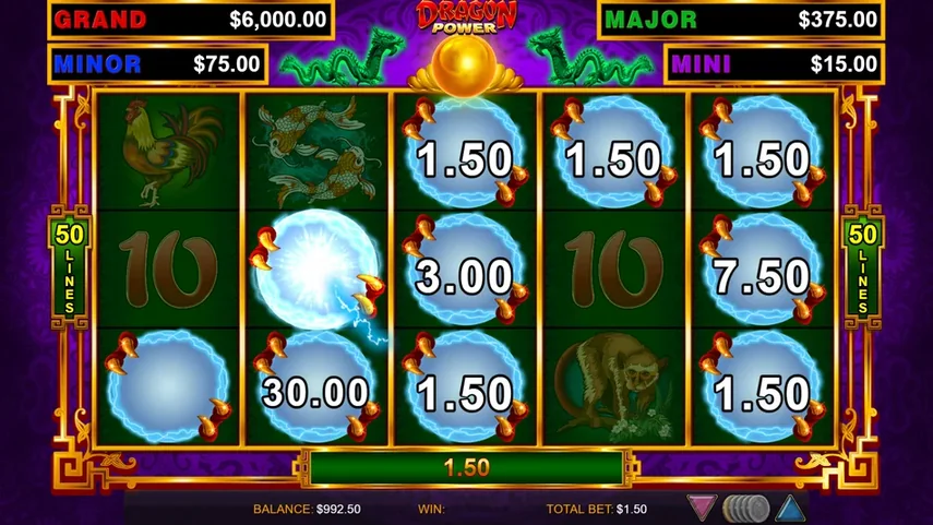 Dragon Link grid fully covered by orb symbols for the GRAND jackpot